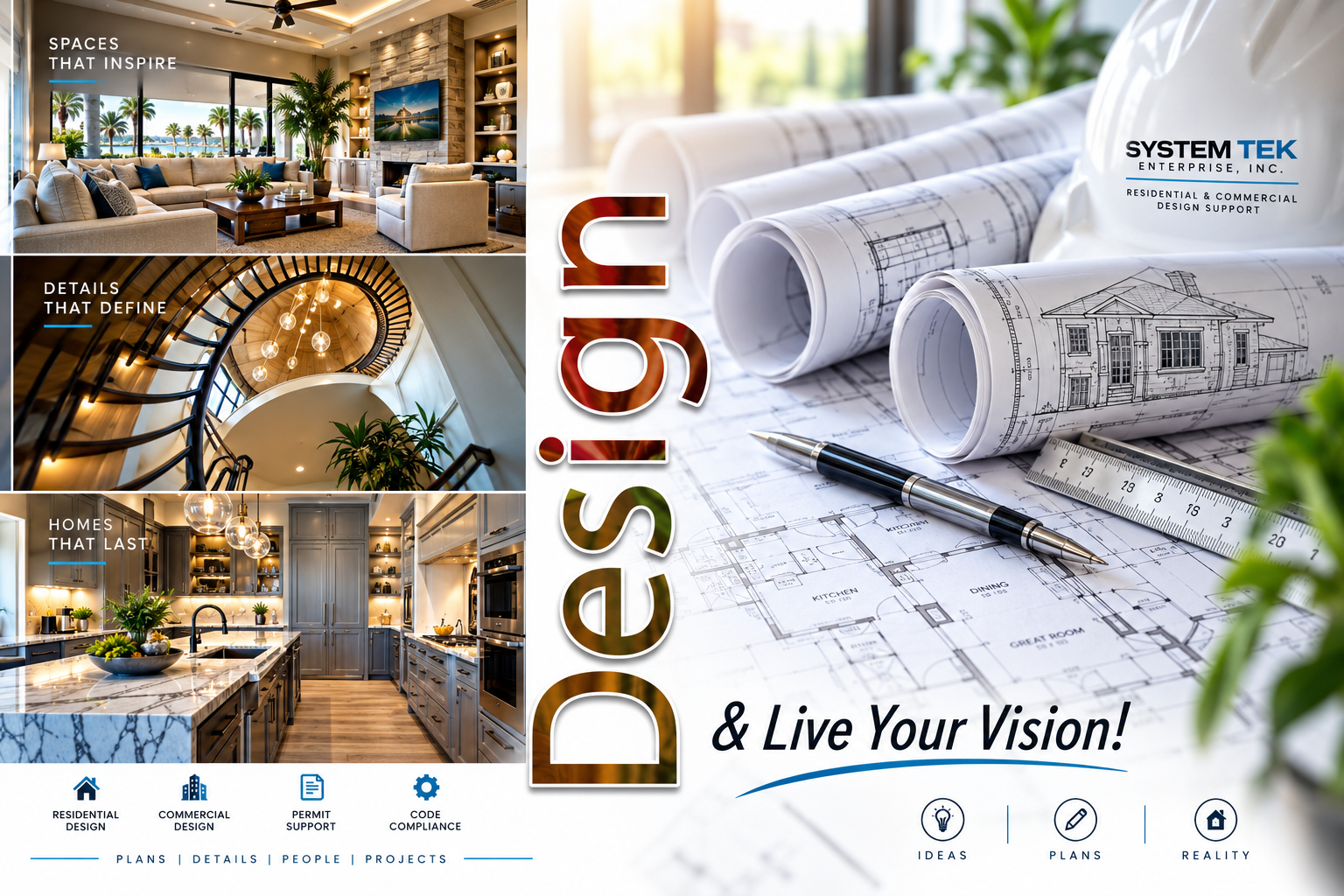 Design and live your vision: inspiring interiors and architectural plans.